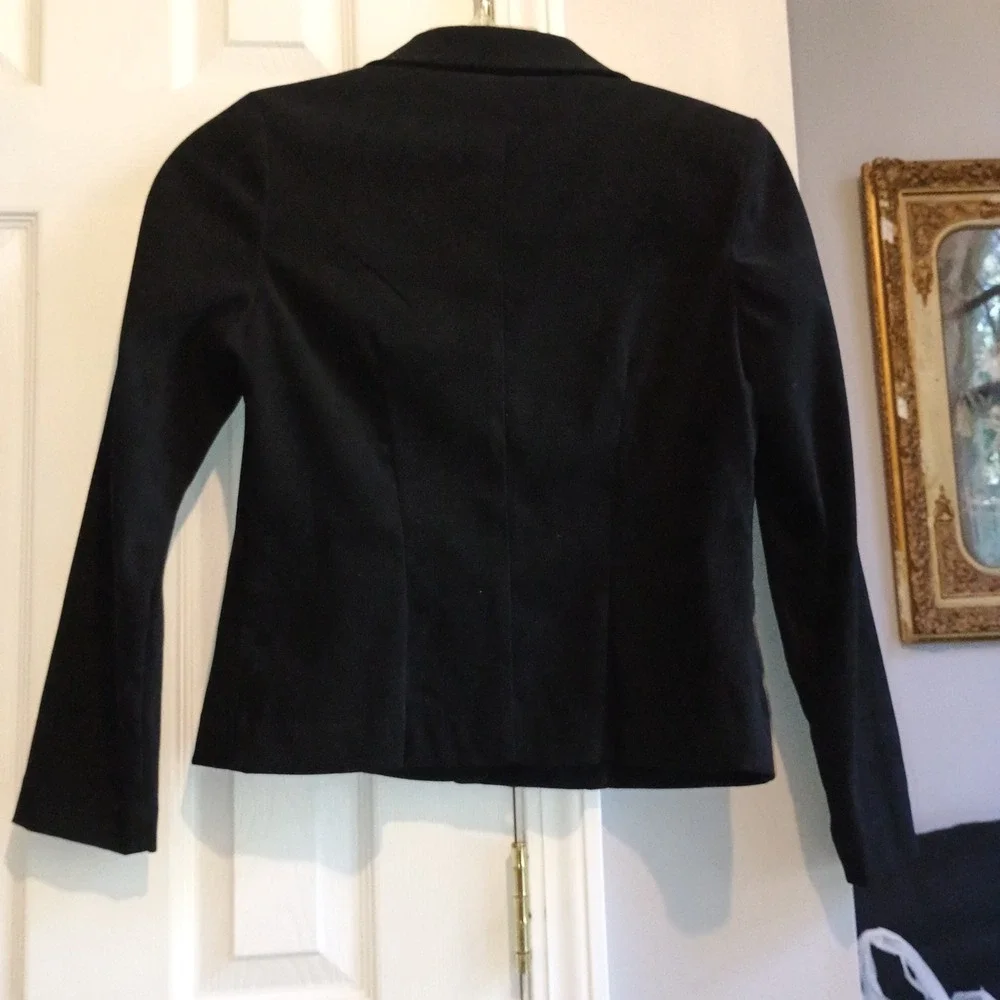 JOHN ROBERTS Petite 8P Vintage Argyle‎ Blazer Jacket Black Green Shoulder Pads - Picture 5 of 13